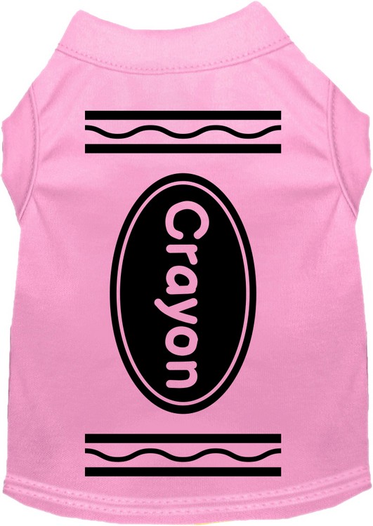 Crayon Costume Screen Print Dog Shirt Light Pink Size XS